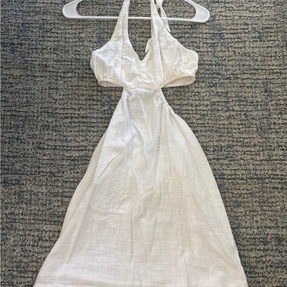 Cotton On White Backless Halter Maxi Dress